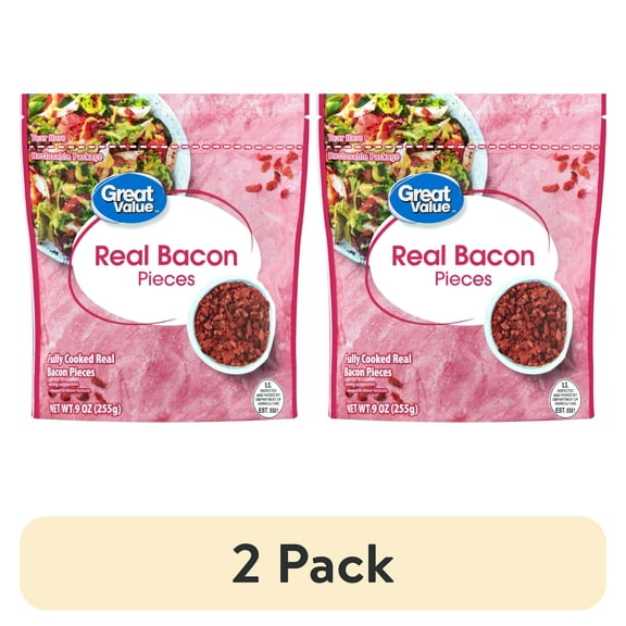 (2 pack) Great Value Real Bacon Pieces, 9 oz