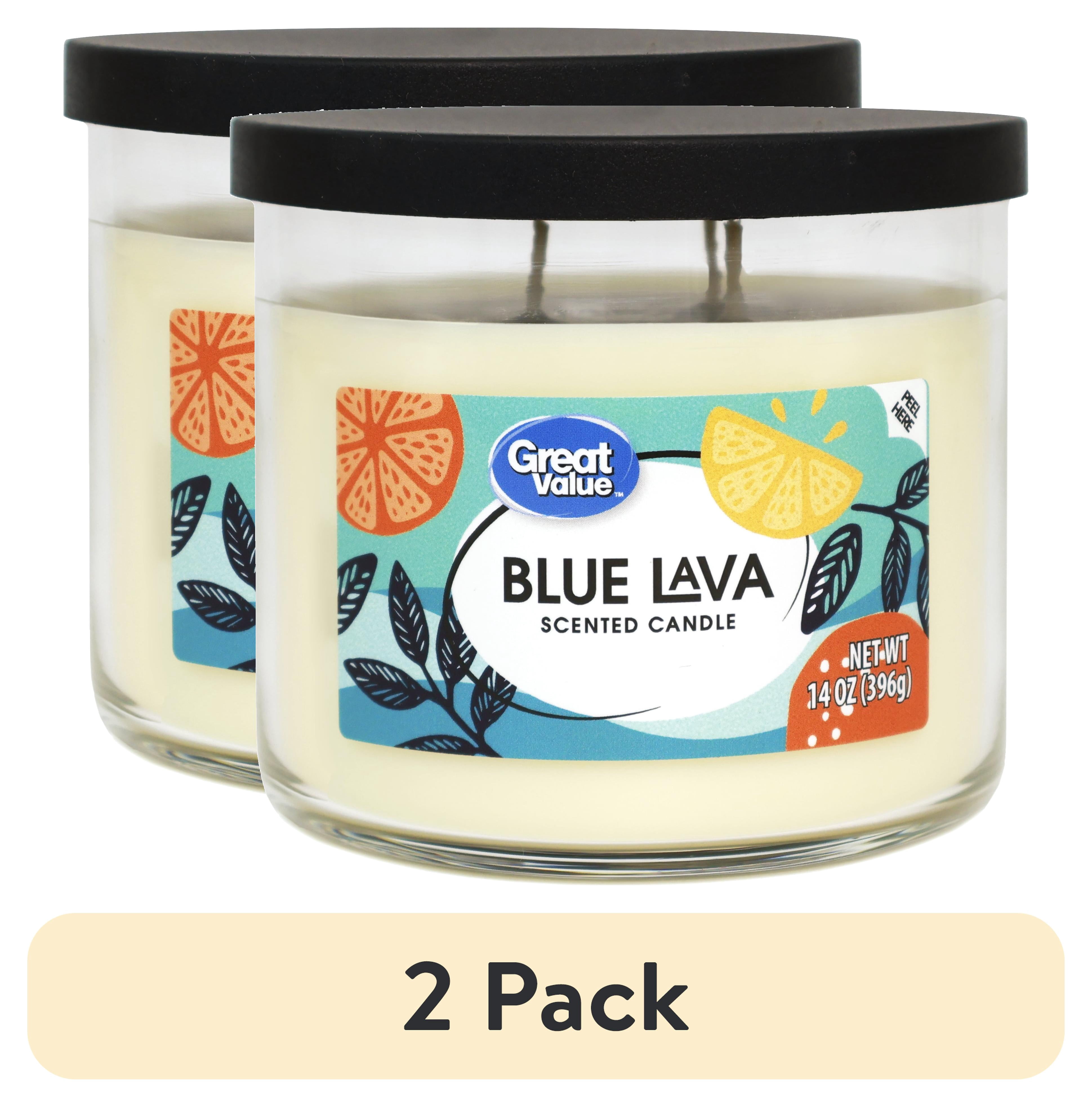 (2 pack) Great Value Scented Candle, 3 Wick, Blue Lava, 14 oz