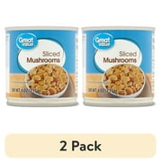(2 pack) Great Value Sliced Mushrooms, 4 oz