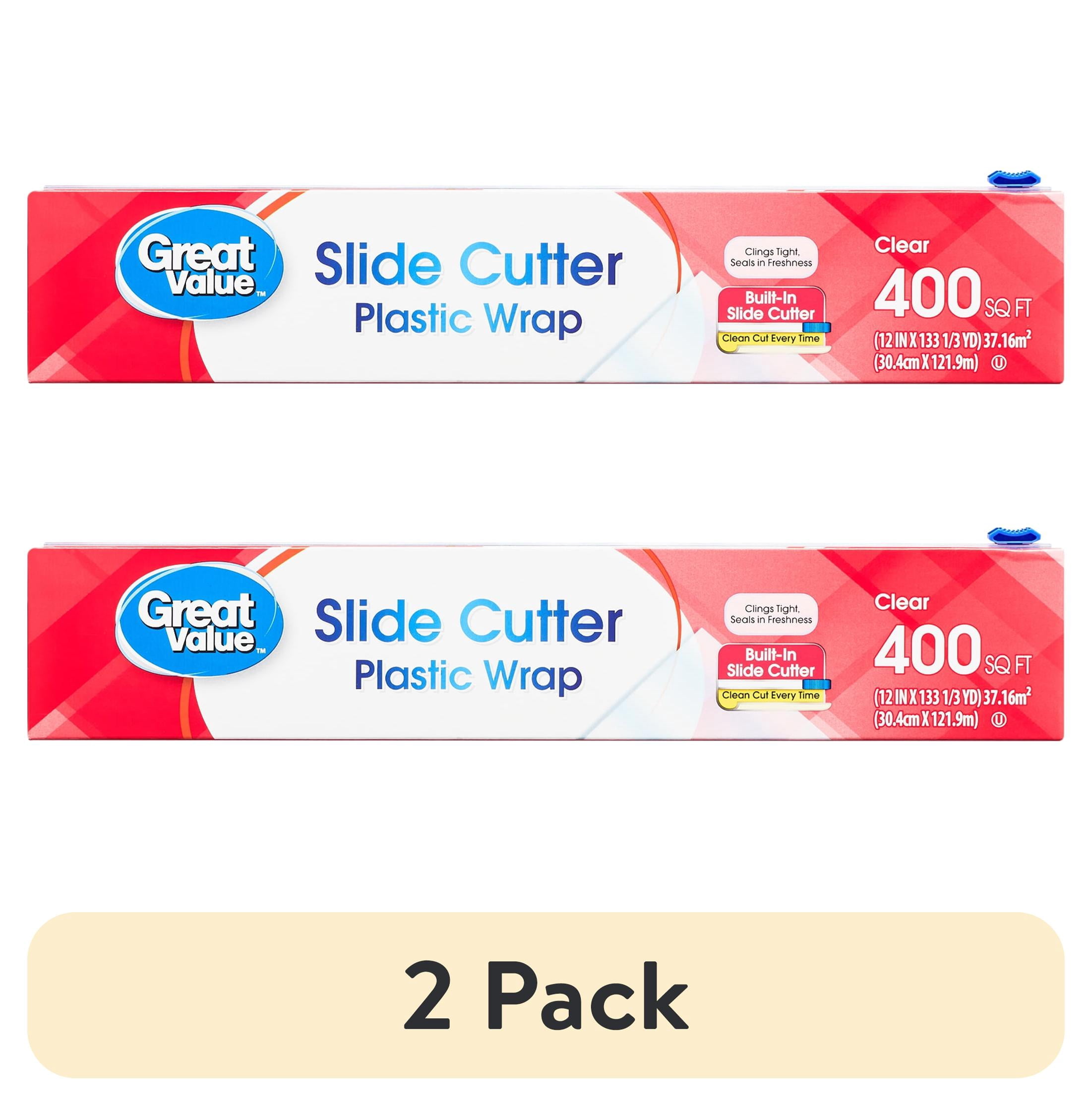 3 pack) Great Value Slide Cutter Plastic Wrap, 400 sq ft - Walmart.com