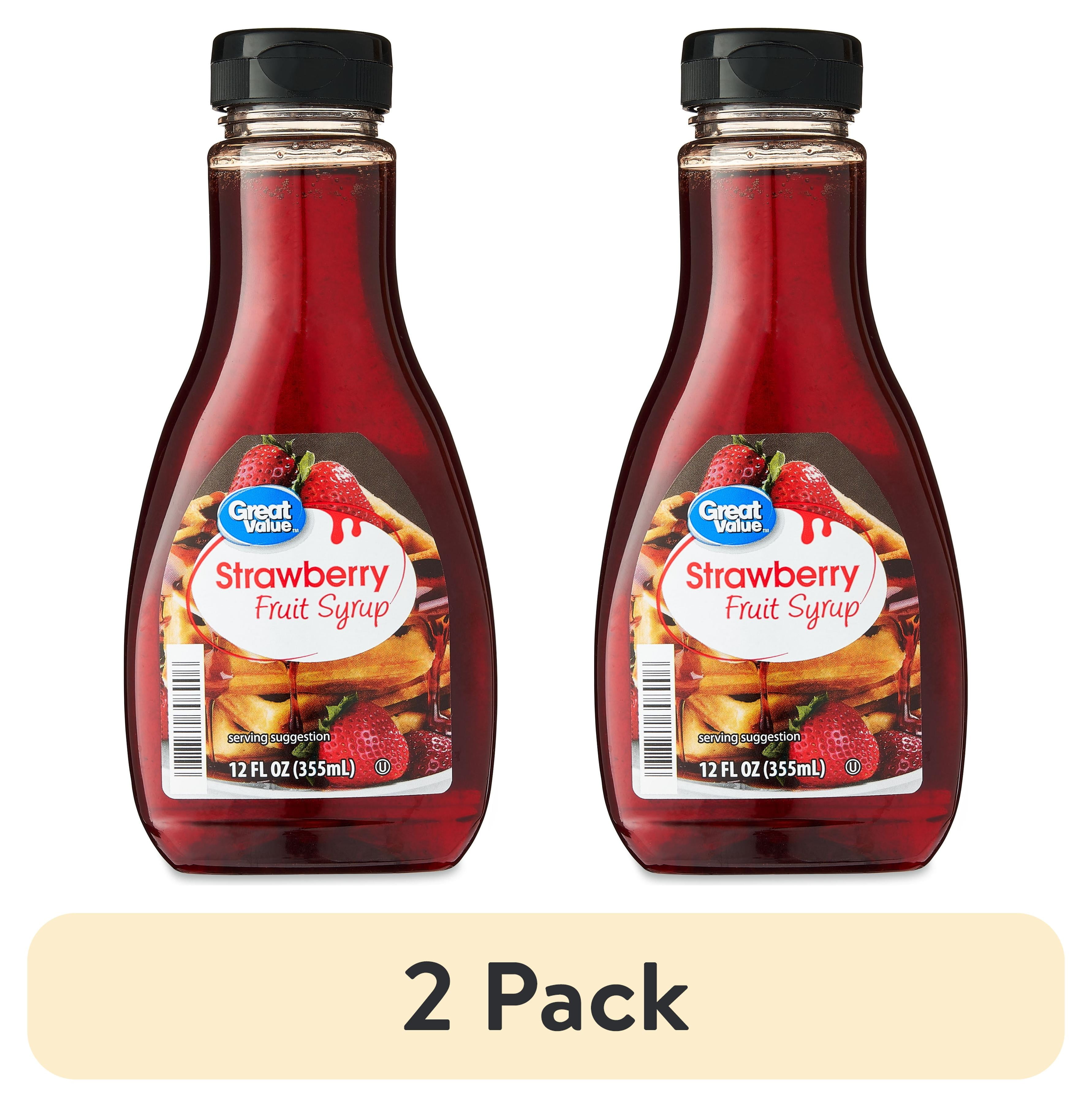 (2 pack) Great Value Strawberry Fruit Syrup, 12 fl oz