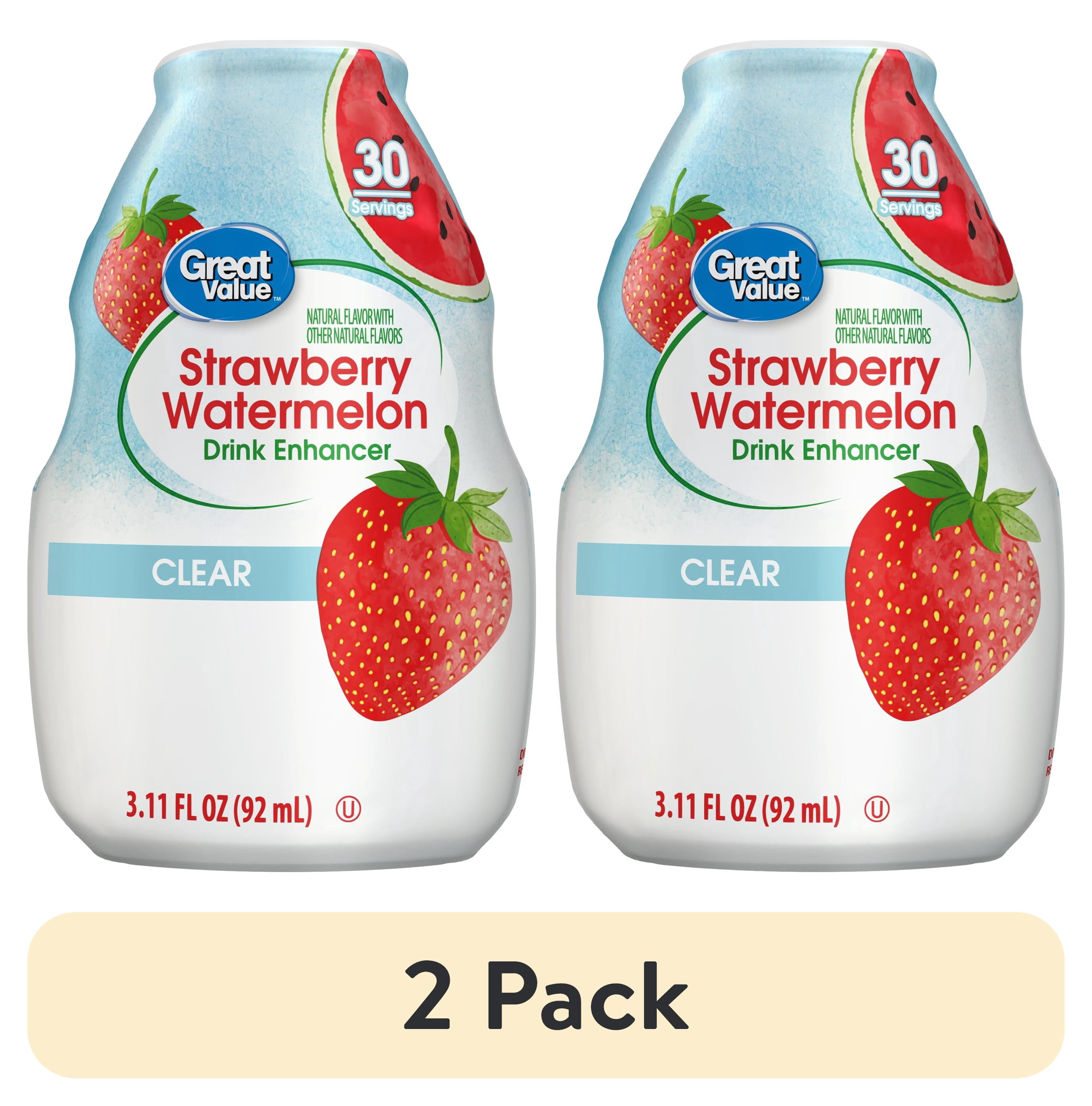 (2 pack) Great Value Strawberry Watermelon Clear Liquid Drink Enhancer, 3.11 fl oz