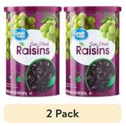 (2 pack) Great Value Sun-Dried Raisins Canister, 20 oz (1lb 4oz) 567g