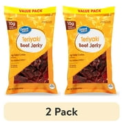 (2 pack) Great Value Teriyaki Beef Jerky Value Pack, 10 oz