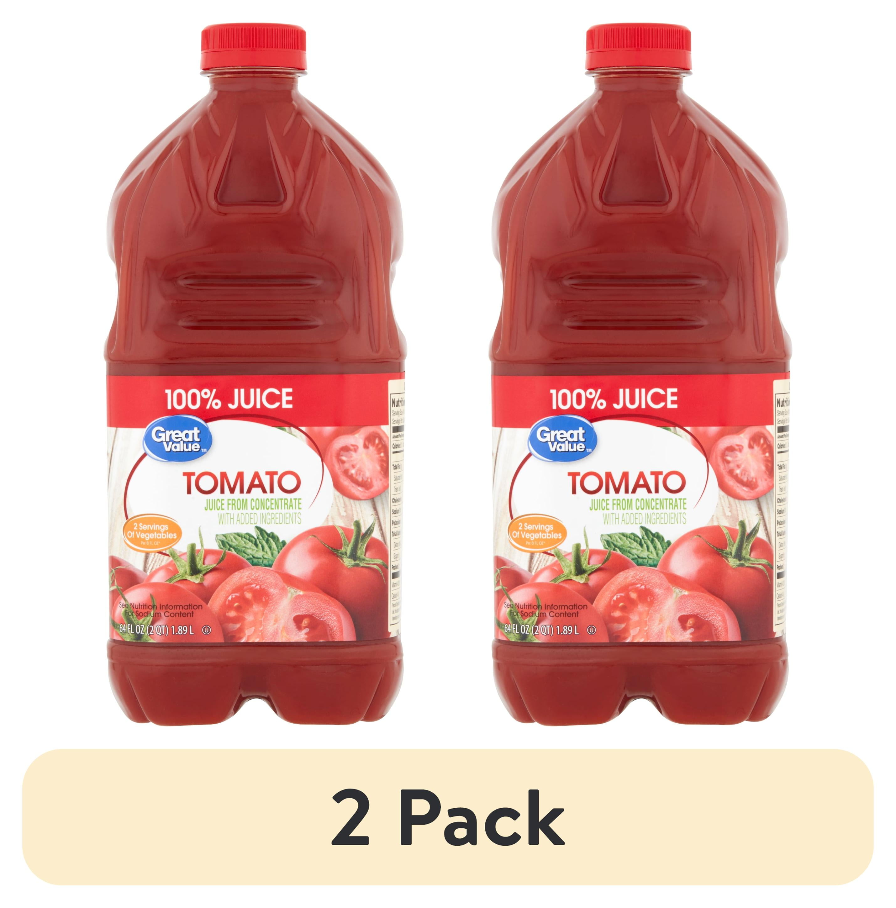 (2 pack) Great Value Tomato 100% Juice, 64 fl oz