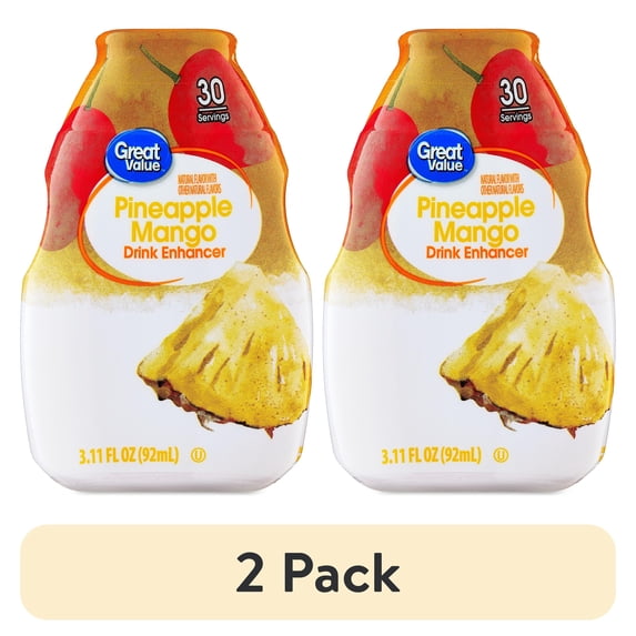 (2 pack) Great Value Tropical Pineapple Mango Drink Enhancer, 3.11 fl oz Bottle