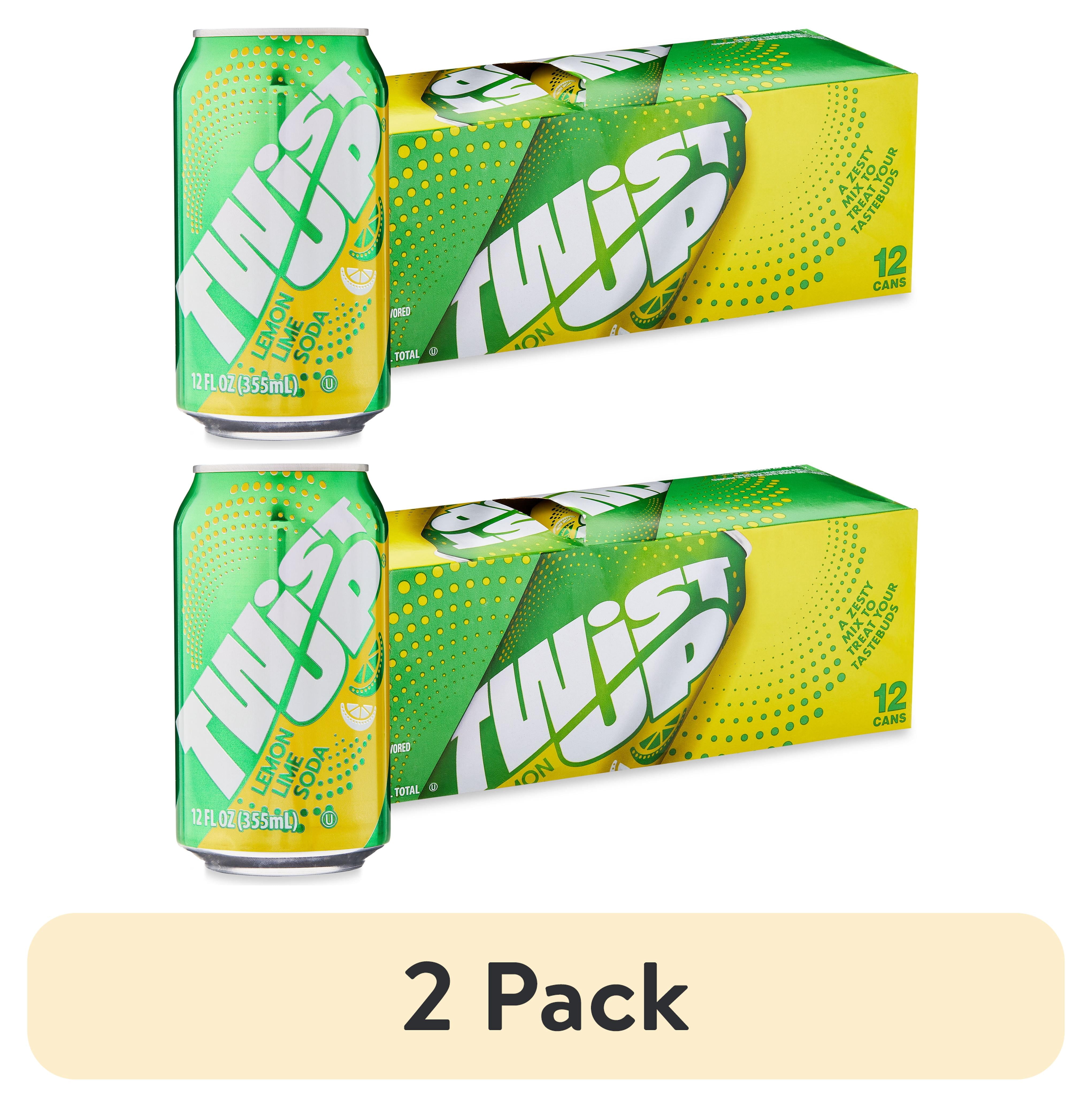 (2 pack) Great Value Twist up Lemon Lime Soda Pop, 12 fl oz, 12 Pack Cans