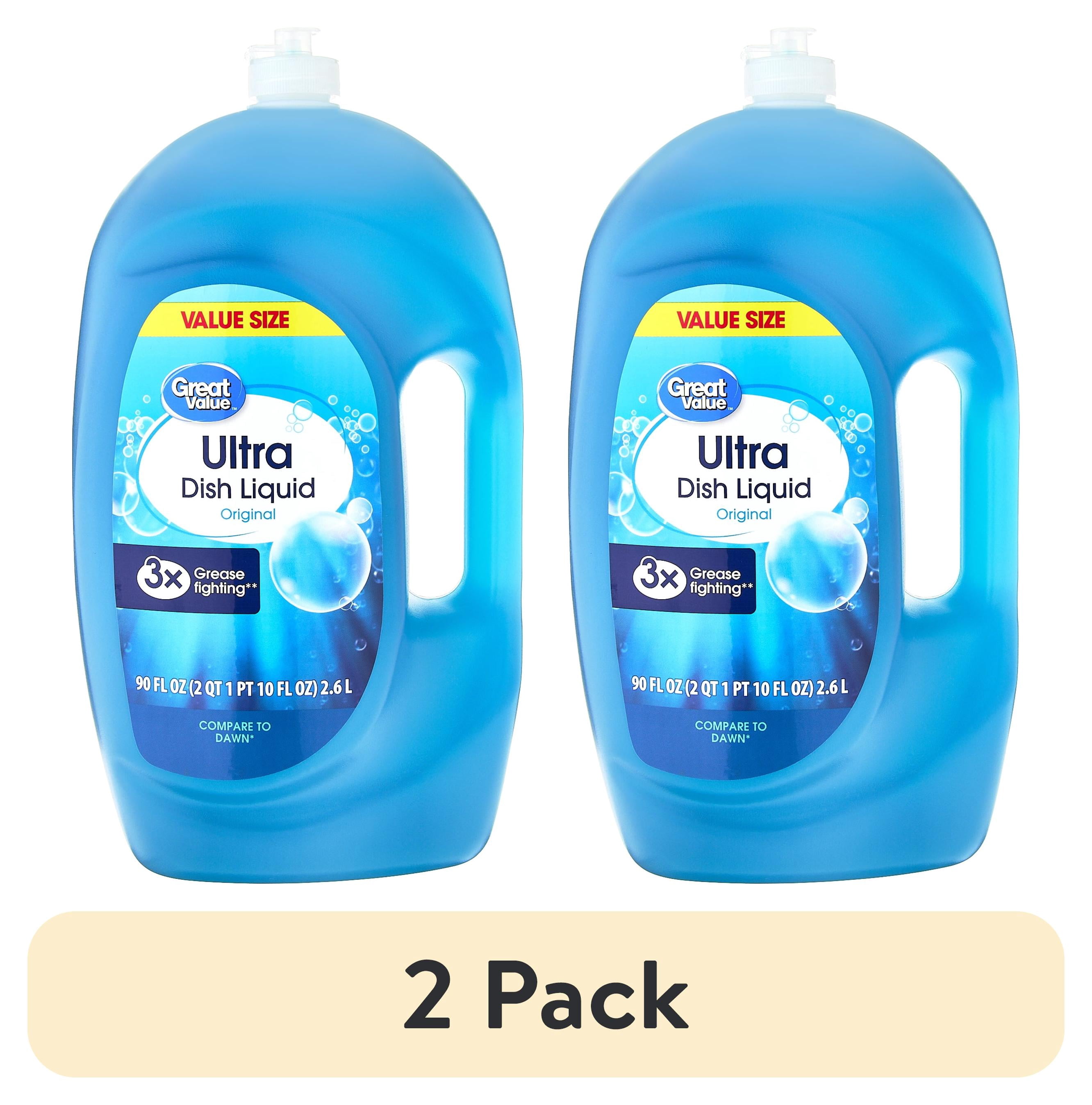 (2 pack) Great Value Ultra Original Dish Liquid, 90 fl oz