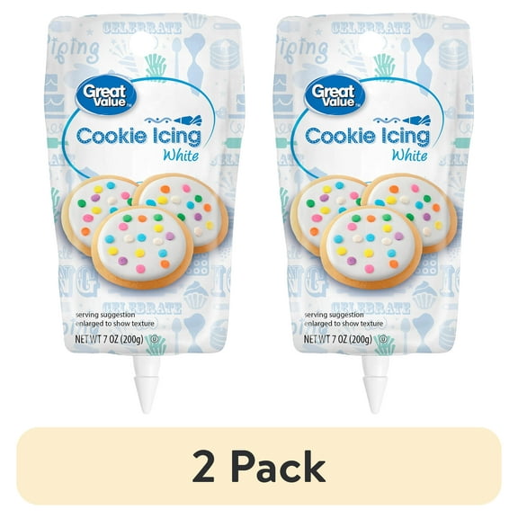(2 pack) Great Value Vanilla Cookie Icing, White, 7 oz
