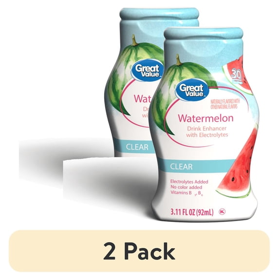 (2 pack) Great Value Watermelon Drink Enhancer with Electrolytes, 3.11 fl oz