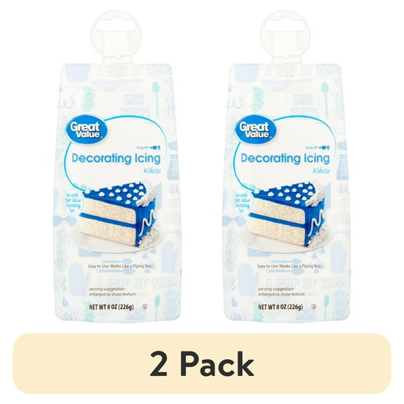 (2 pack) Great Value White Decorating Icing, 8 oz