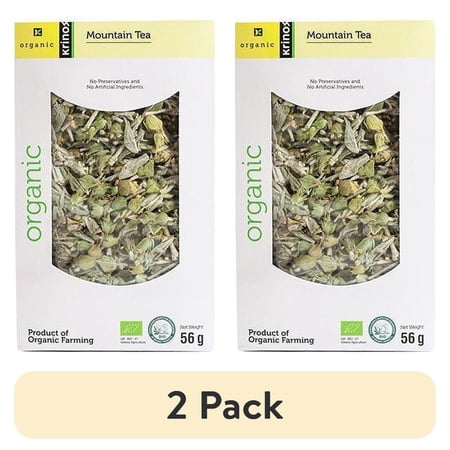 (2 pack) Greek Organic Mountain Tea - Krinos - 2 oz (56 gr)