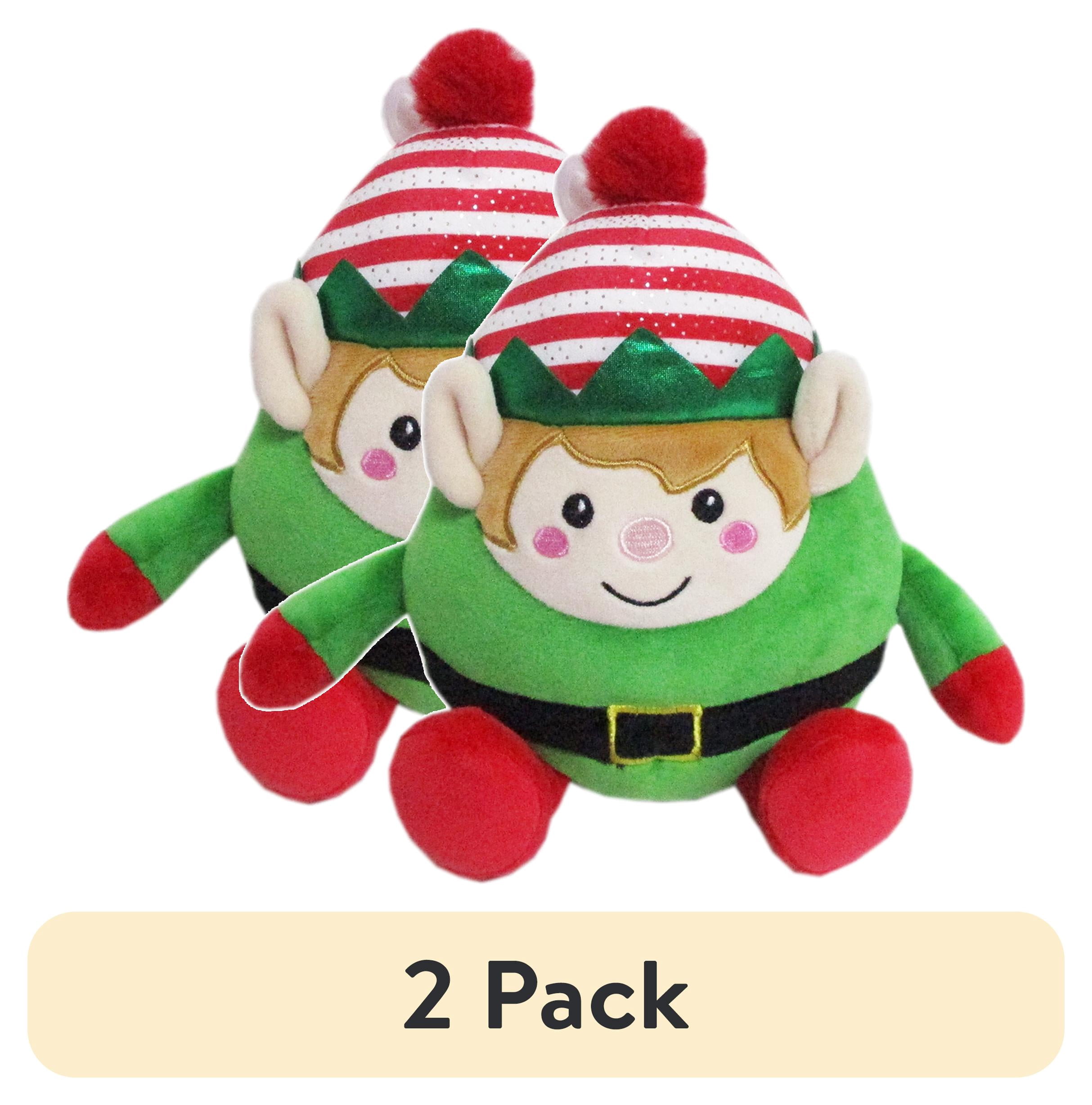 (2 pack) Green Elf Plush Child's Toy, 6.5", by Holiday Time