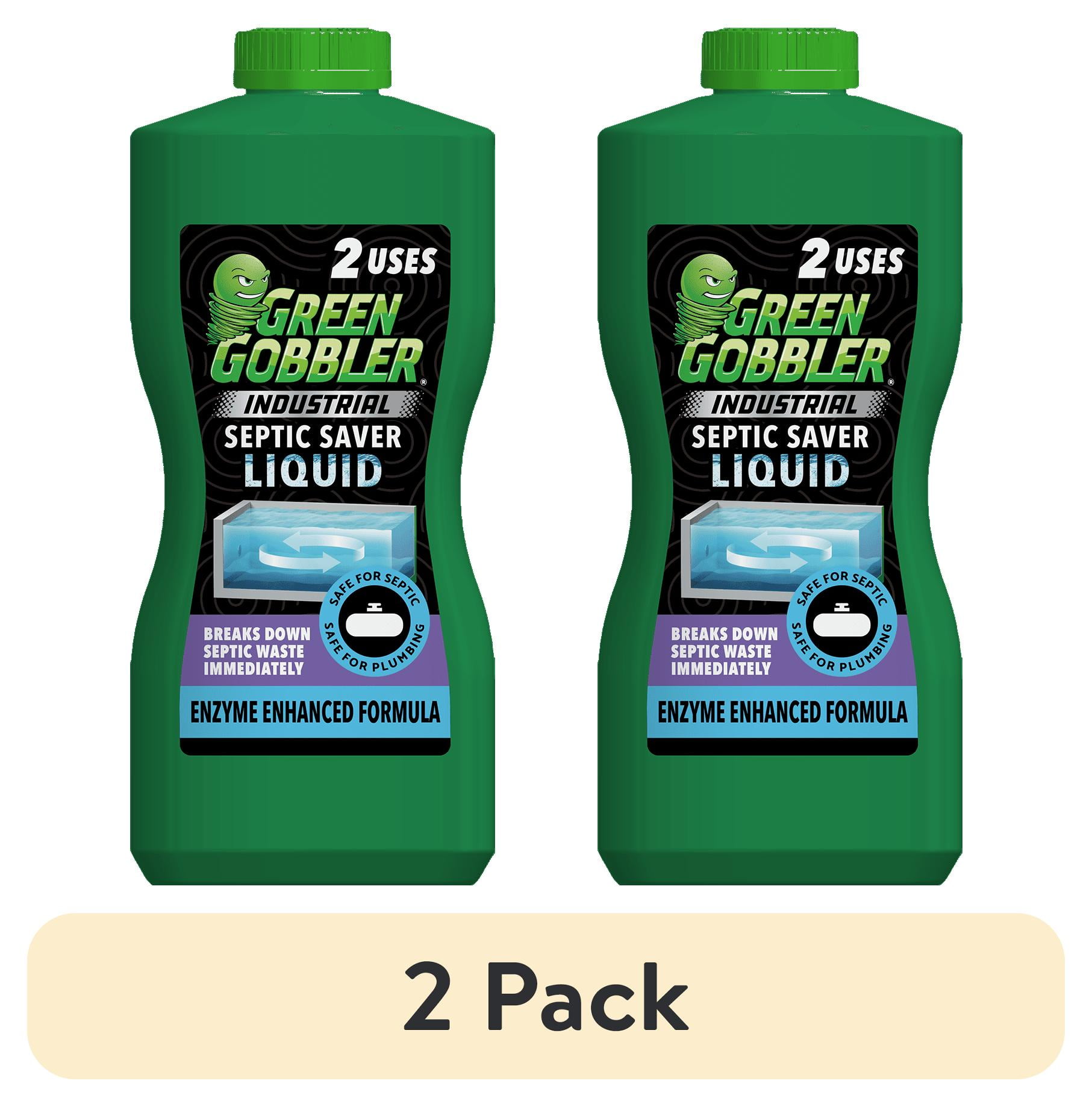 (2 pack) Green Gobbler Industrial Strength Septic Tank Treatment Liquid – 2 Month Supply, 32 fl oz, 1 Pack
