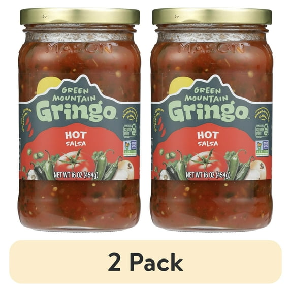 (2 pack) Green Mountain Gringo Salsa, Hot, 16 Oz.