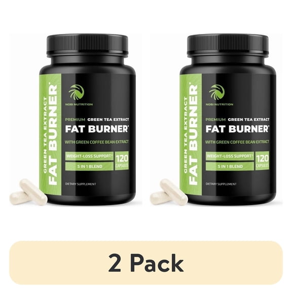 (2 pack) Green Tea Extract Capsules with EGCG, Natural Caffeine and Metabolism Support, 120 Count