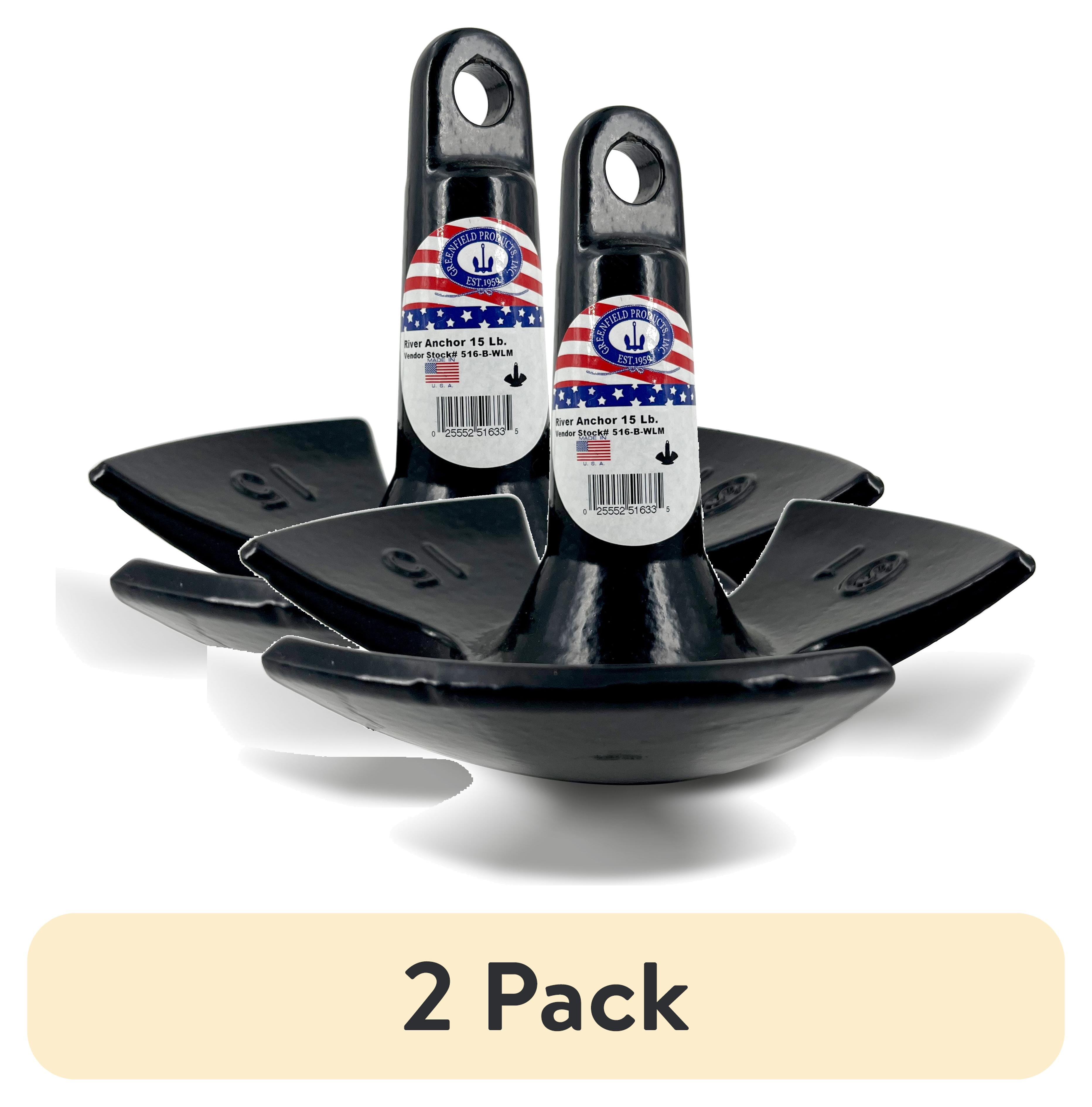 (2 pack) Greenfield Products River Anchor 15 lb. Cast Iron, Model 516-B-WLM