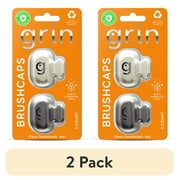 (4 pack) Grin Brushcaps Adult - 2 Count Toothbrush Covers