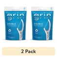 thumbnail image 1 of (2 pack) GRIN Double Flosspyx Floss Picks, Mint Flavor, 75 Count, Recycled Plastic, 2-Line Floss, 1 of 9