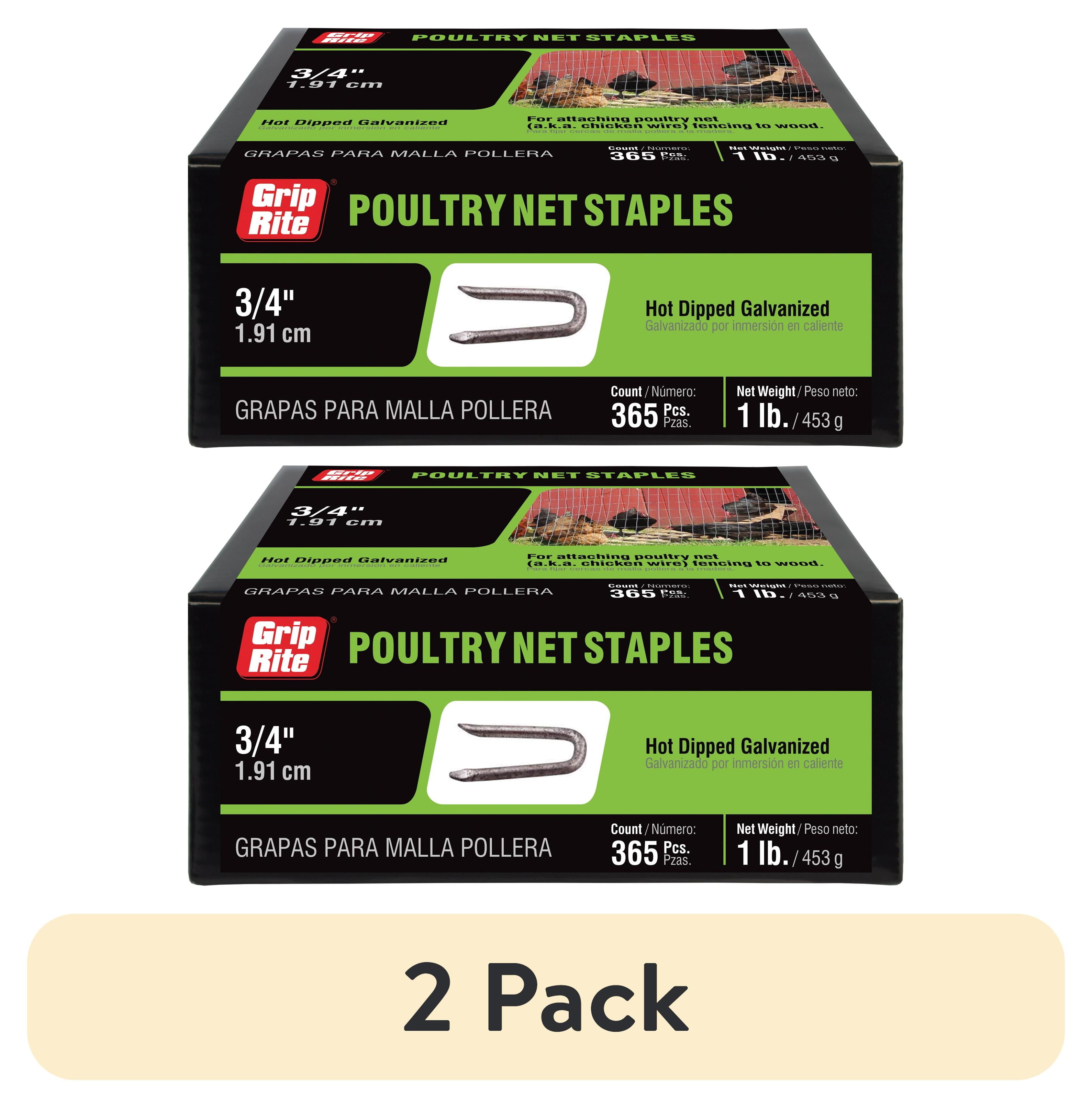 (2 pack) Grip-Rite 3/4-in Leg x 1/4-in Hot Dipped Galvanized Round Crown Standard Staples