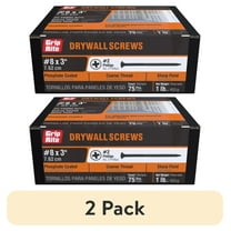 (2 pack) Grip-Rite #8 x 3 in. Phillips Bugle-Head Coarse Thread Sharp Point Drywall to Wood Screw 1 lb.