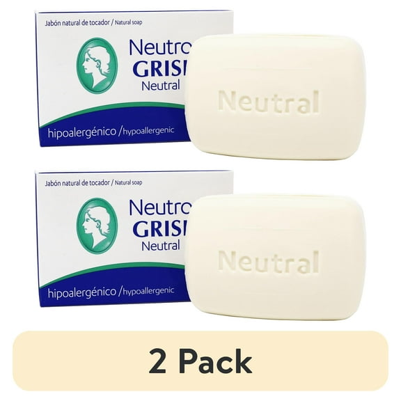 (2 pack) Grisi Neutral Soap Gentle Cleansing for All Ages,  All Skin Types, 3.5 oz Bar Soap