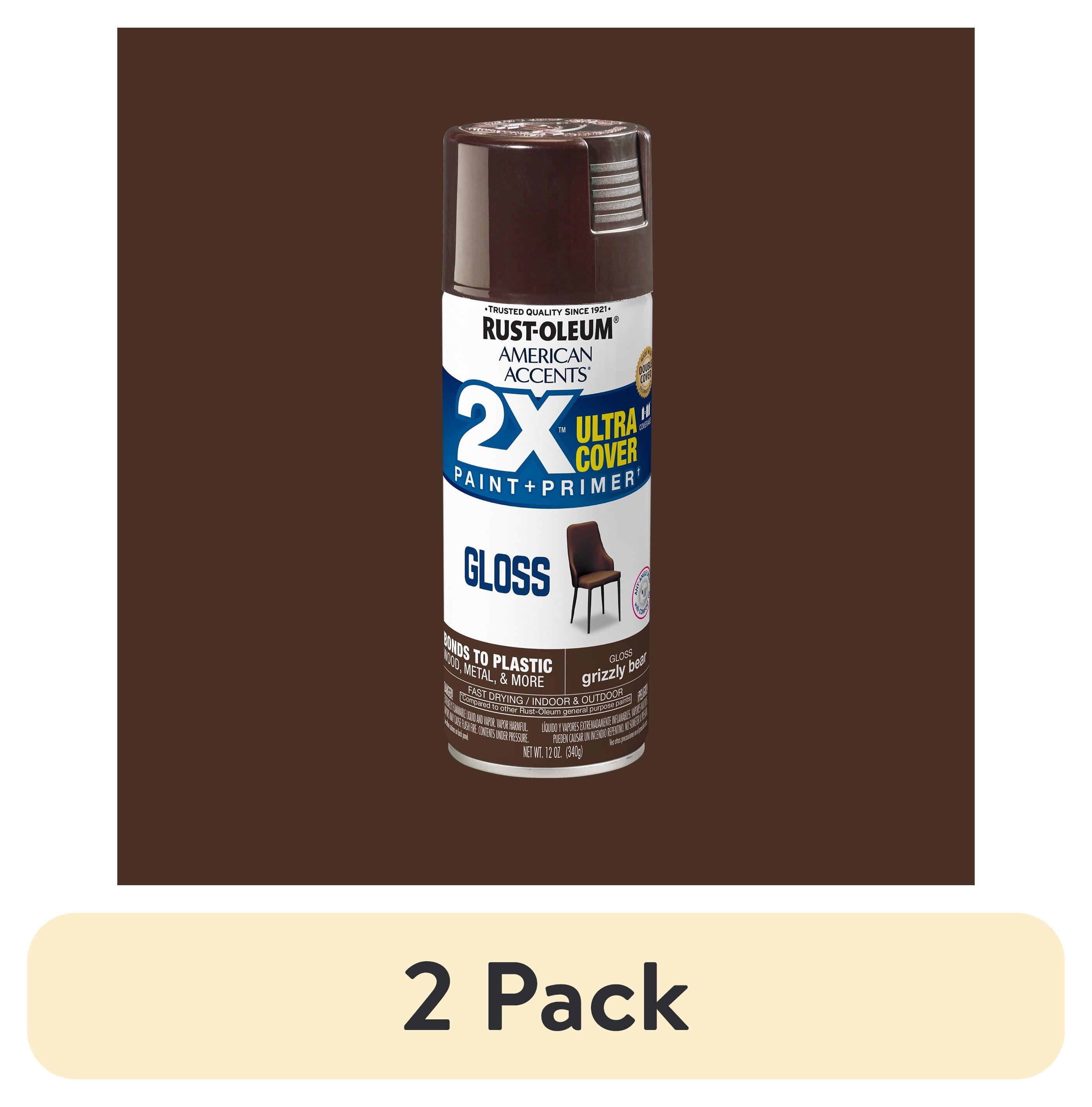 (2 pack) Grizzly Bear, Rust-Oleum American Accents 2X Ultra Cover Gloss Spray Paint-389907, 12 oz