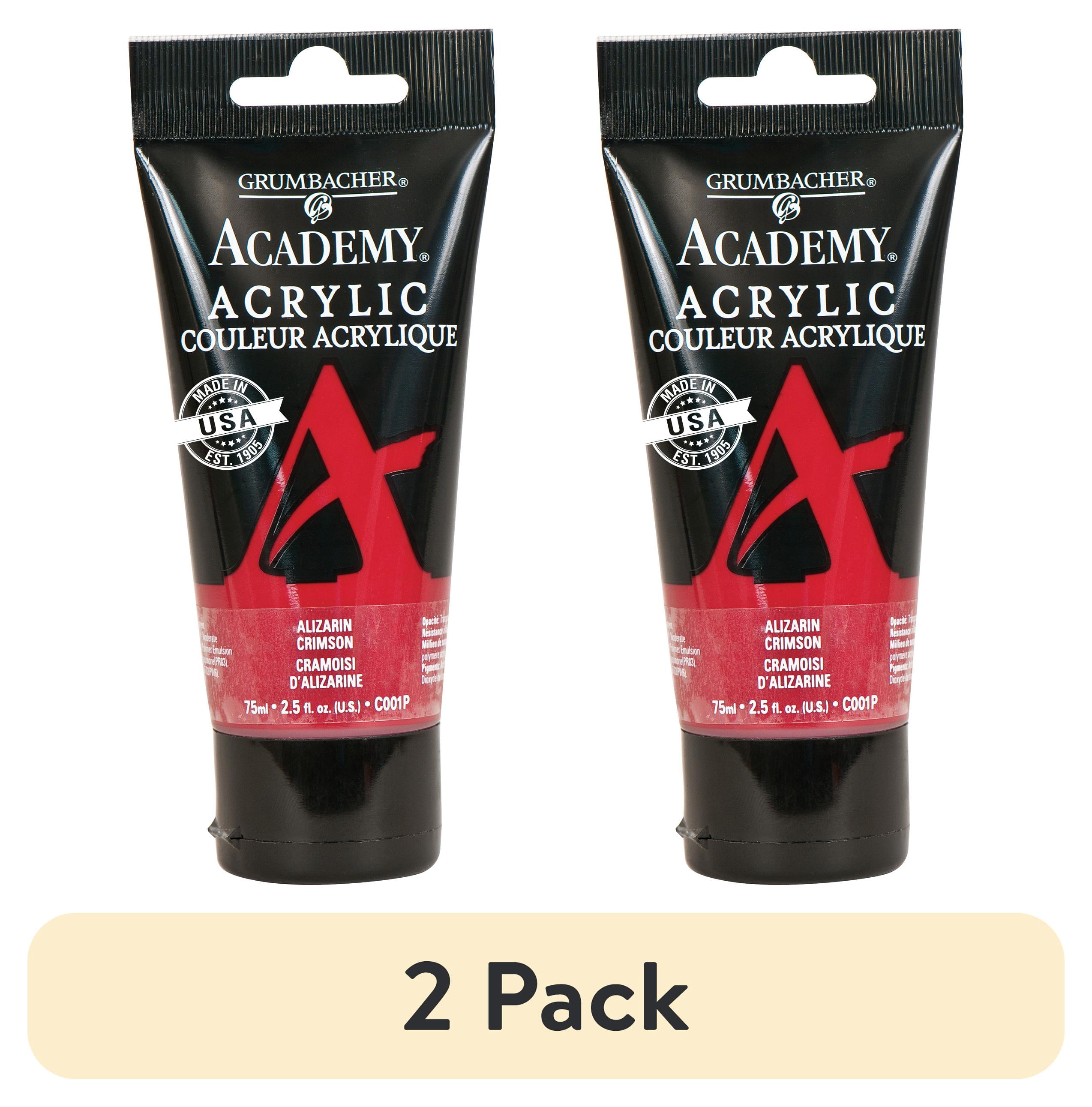(2 pack) Grumbacher Academy Acrylic Paint 75ml Tube - Alizarin Crimson
