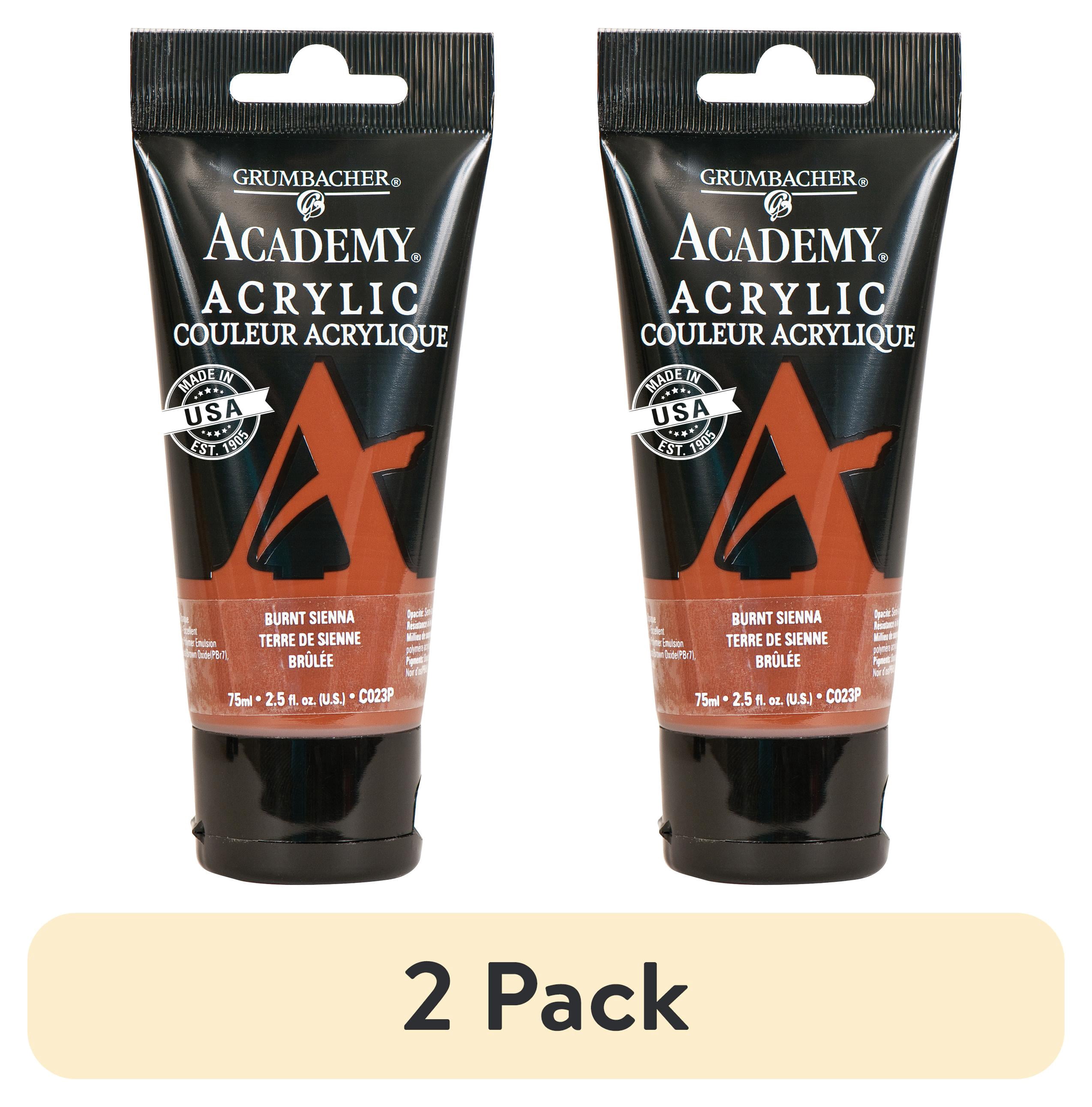 (2 pack) Grumbacher Academy Acrylic Paint 75ml Tube - Burnt Sienna