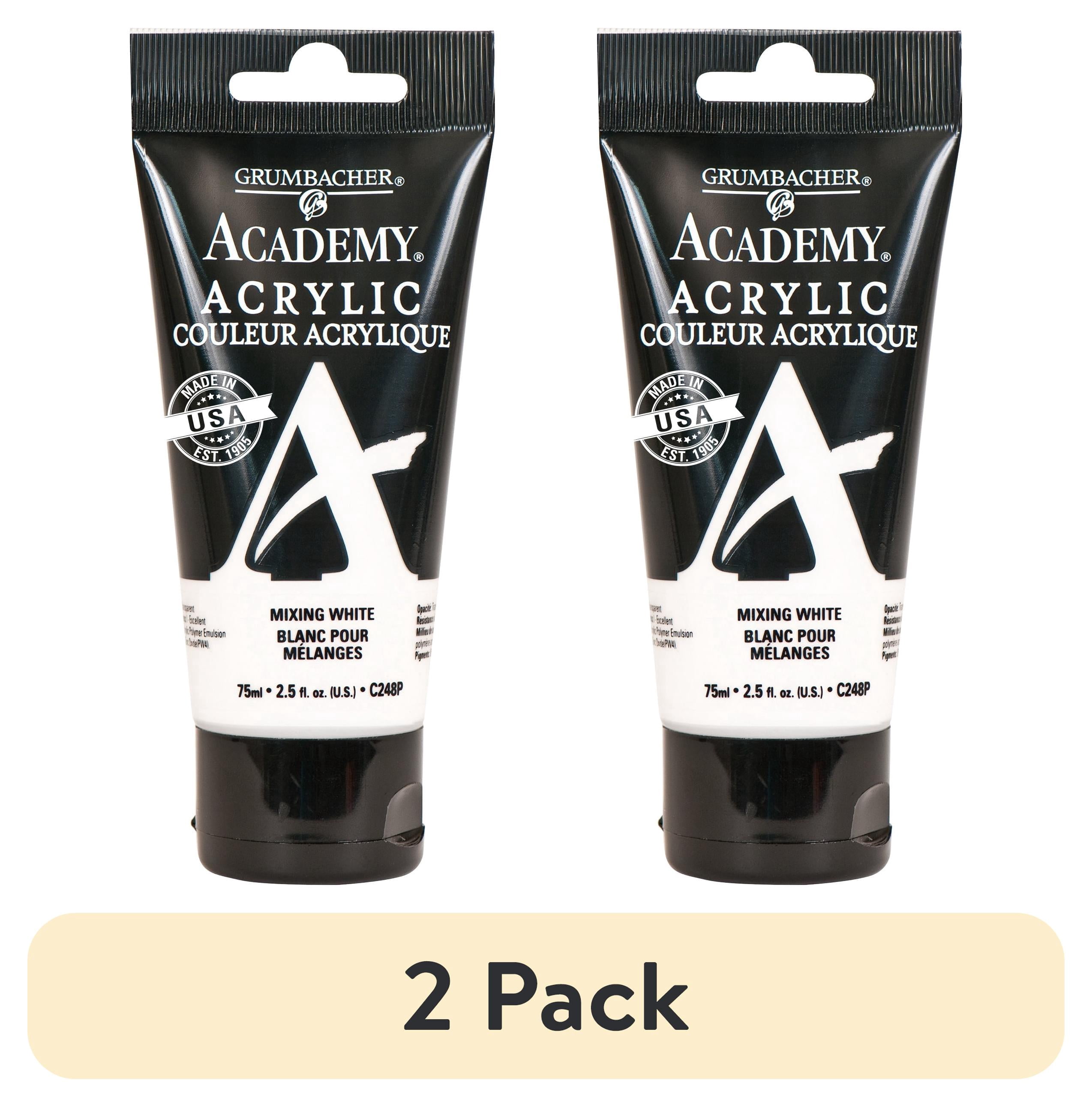 (2 pack) Grumbacher Academy Acrylic Paint 75ml Tube - Mixing White