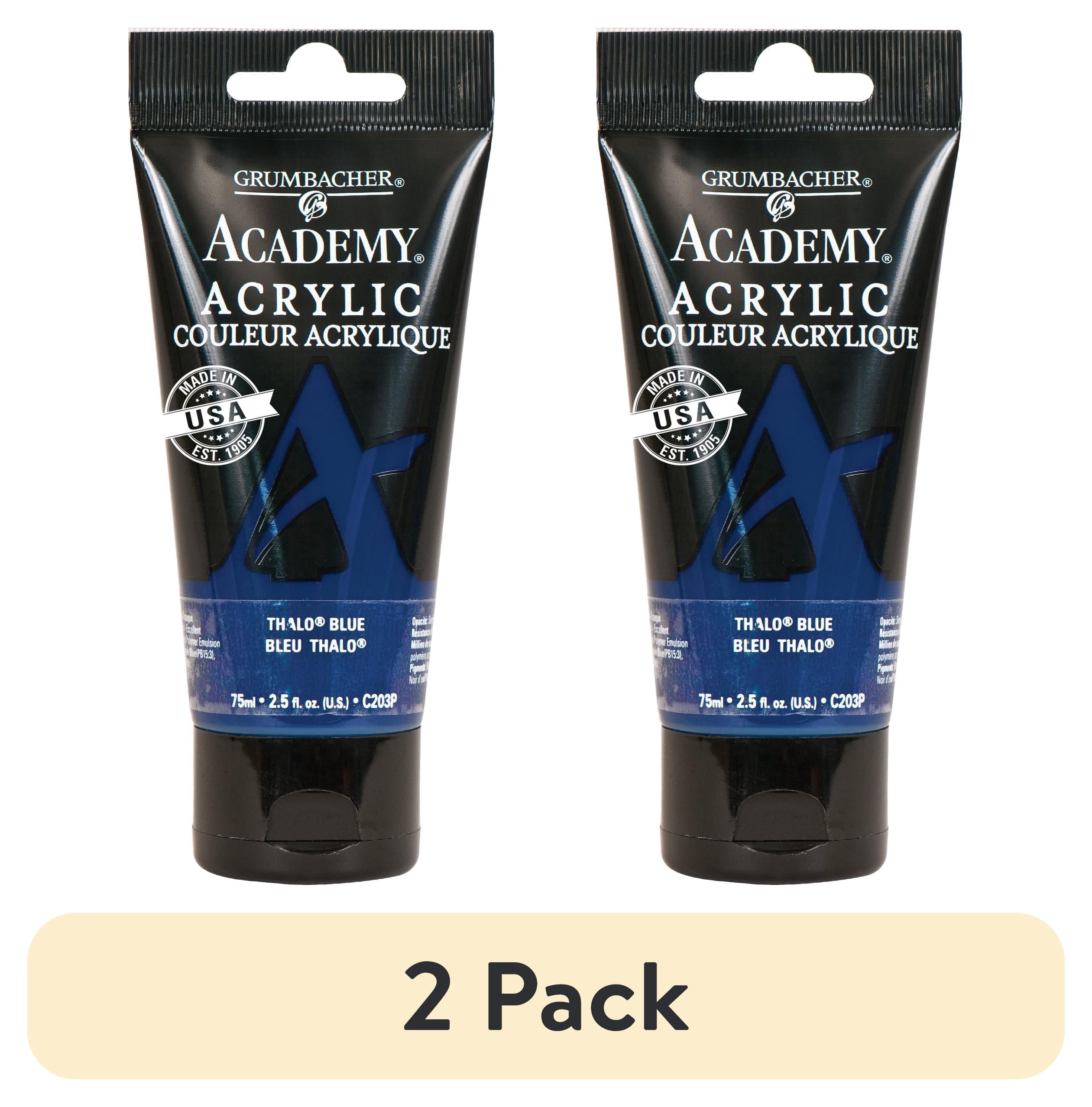 (2 pack) Grumbacher Academy Acrylic Paint 75ml Tube - Thalo Blue