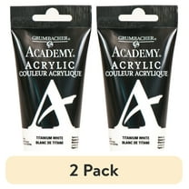 (2 pack) Grumbacher Academy Acrylic Paint, 75ml Tube, Titanium White