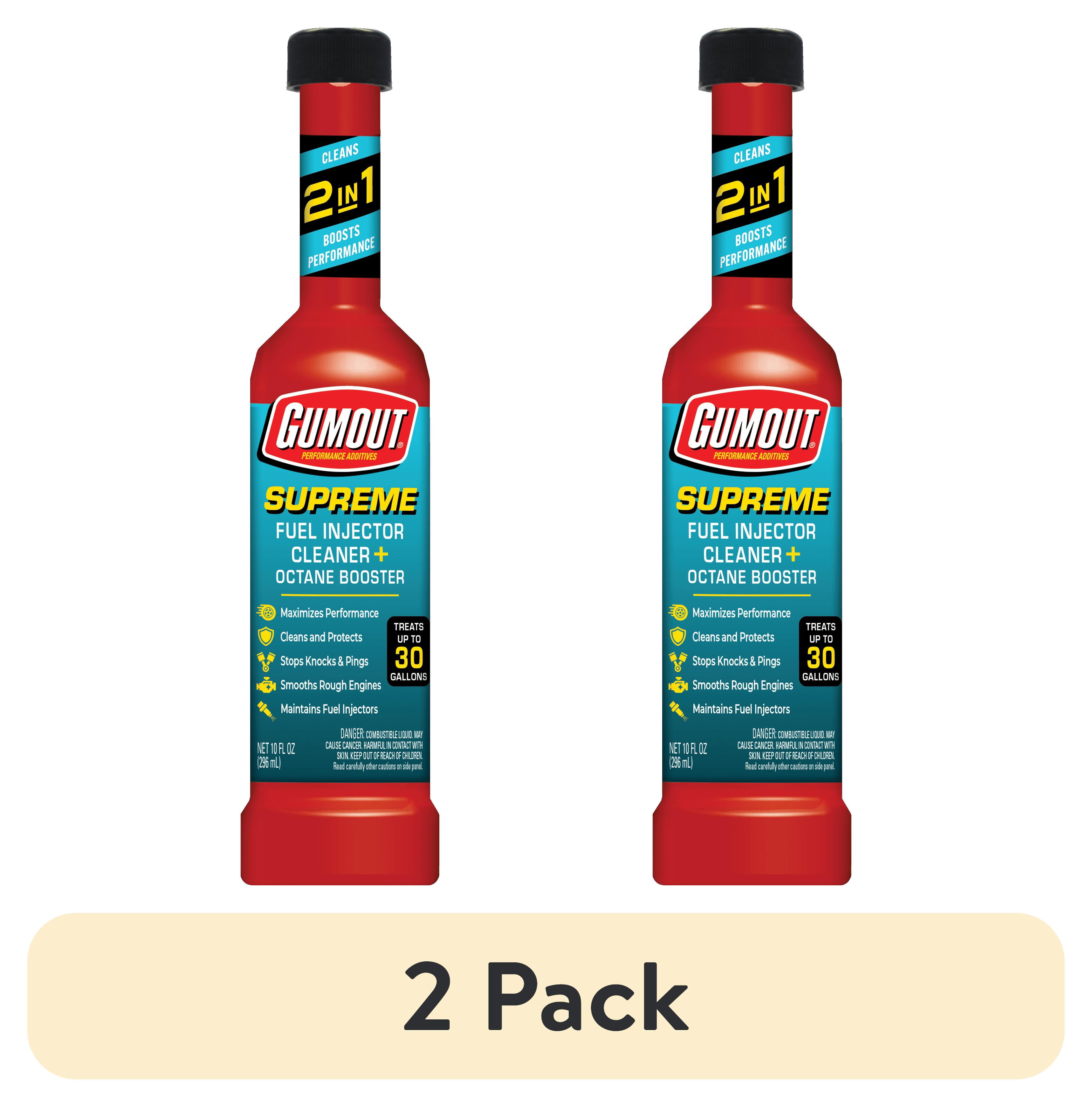 (2 pack) Gumout Supreme 510233 Fuel Injector Cleaner, Octane Booster, Maximizes Performance, Cleans and Protects and Stops Knocks & Pings - 10 fl oz