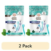 (2 pack) GuruNanda Butter on Gums Mini Travel Toothbrushes - Soft Bristles with Toothpaste - 30 Count
