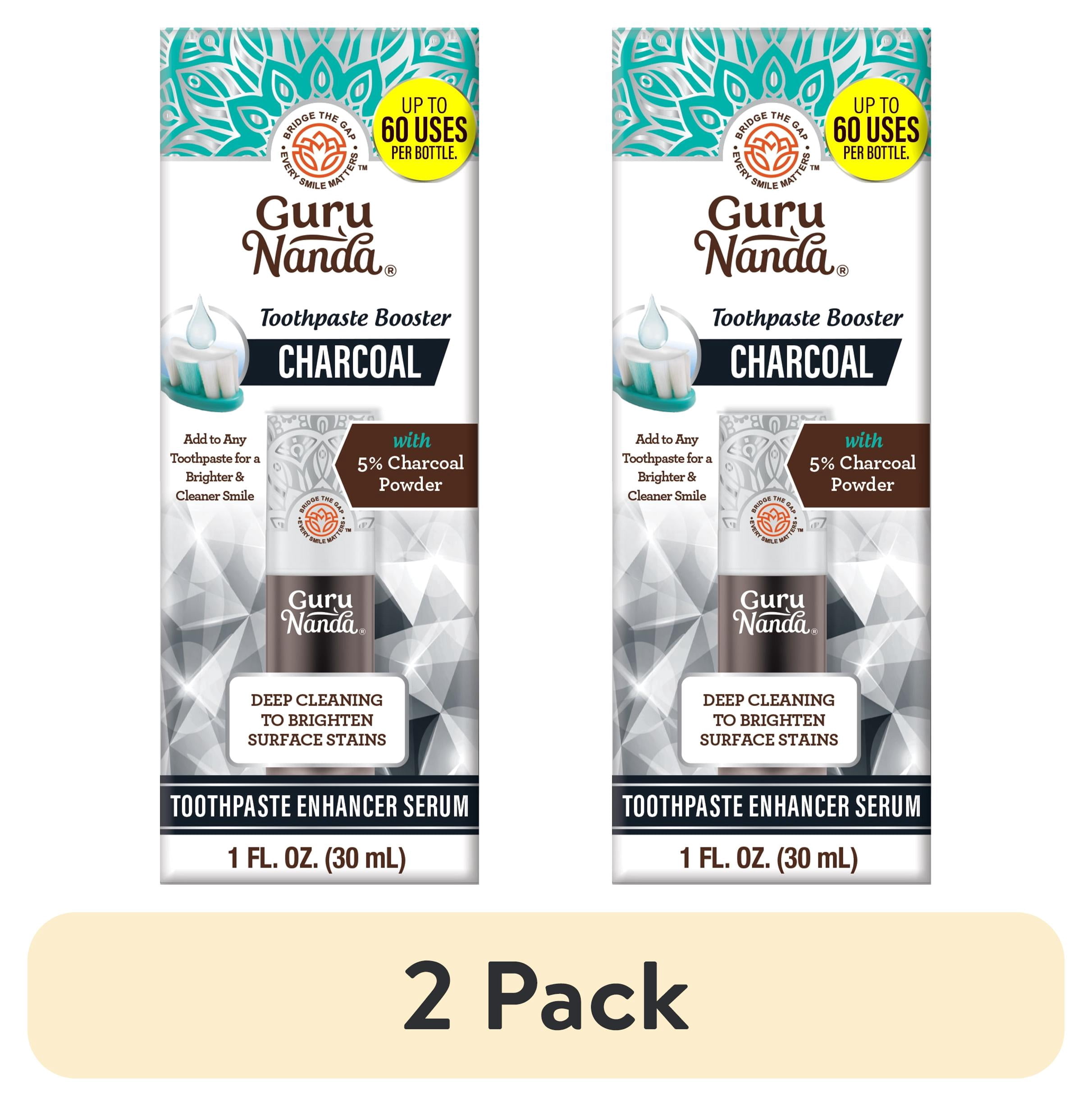 (2 pack) GuruNanda Charcoal Toothpaste Booster Serum - Unflavored -  1 fl oz