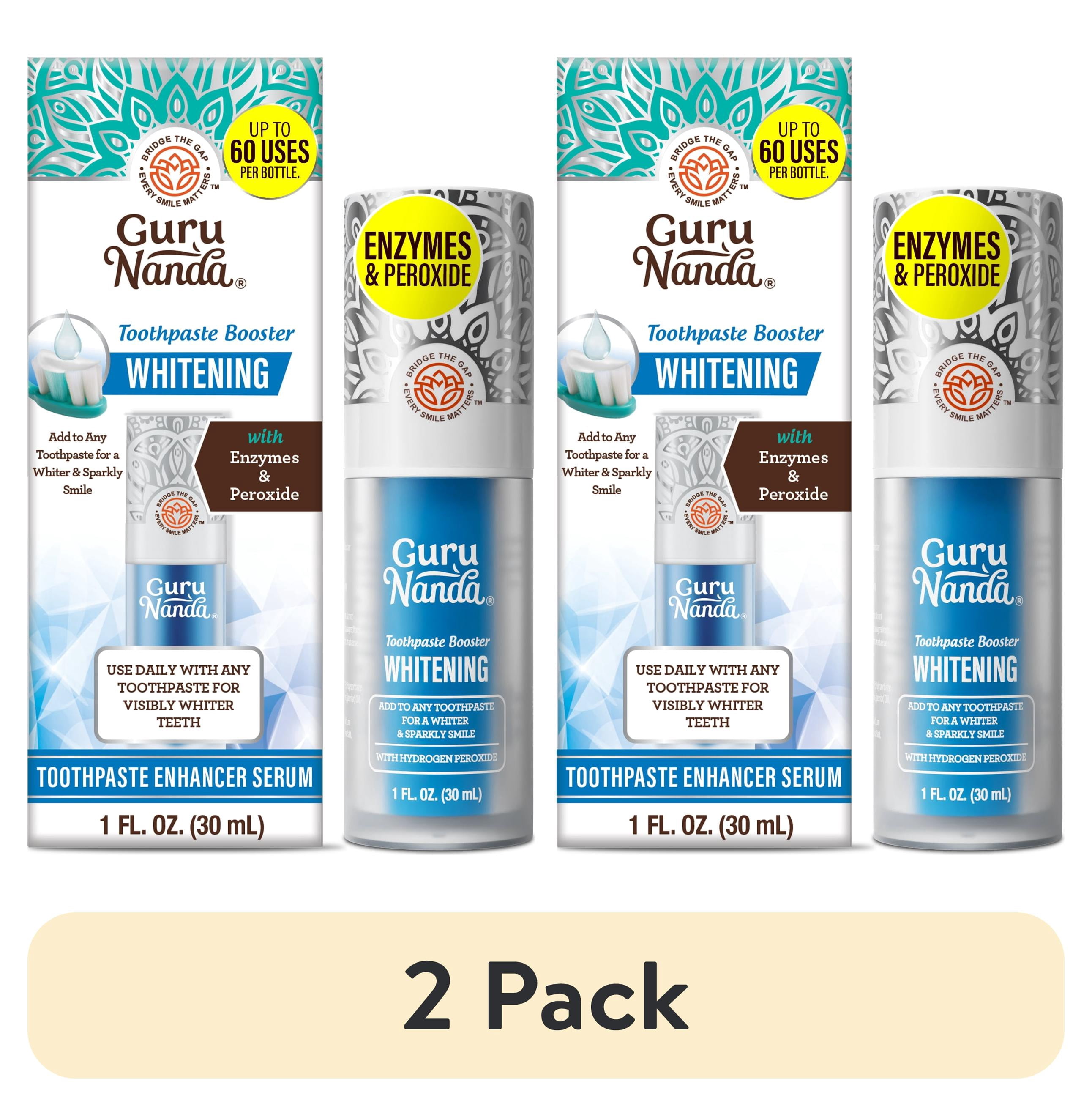 (2 pack) GuruNanda Whitening Toothpaste Booster Serum Enhancer, 1 fl oz