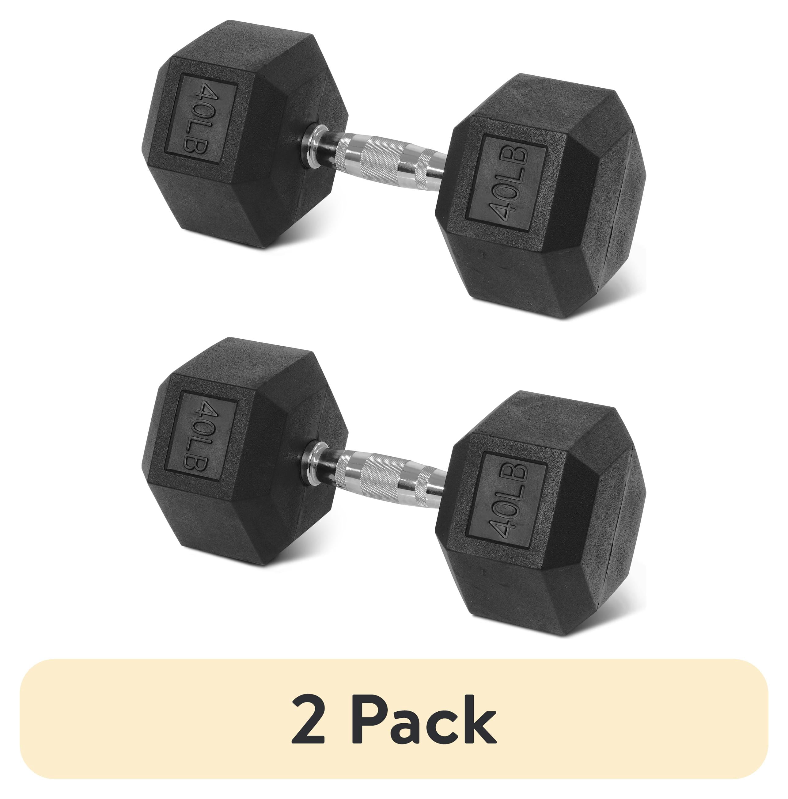 (2 pack) Guzom Exercise and Fitness Neoprene Coated Dumbbell, Blue, 40 lb