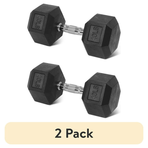 (2 pack) Guzom Exercise and Fitness Neoprene Coated Dumbbell, Blue, 40 lb