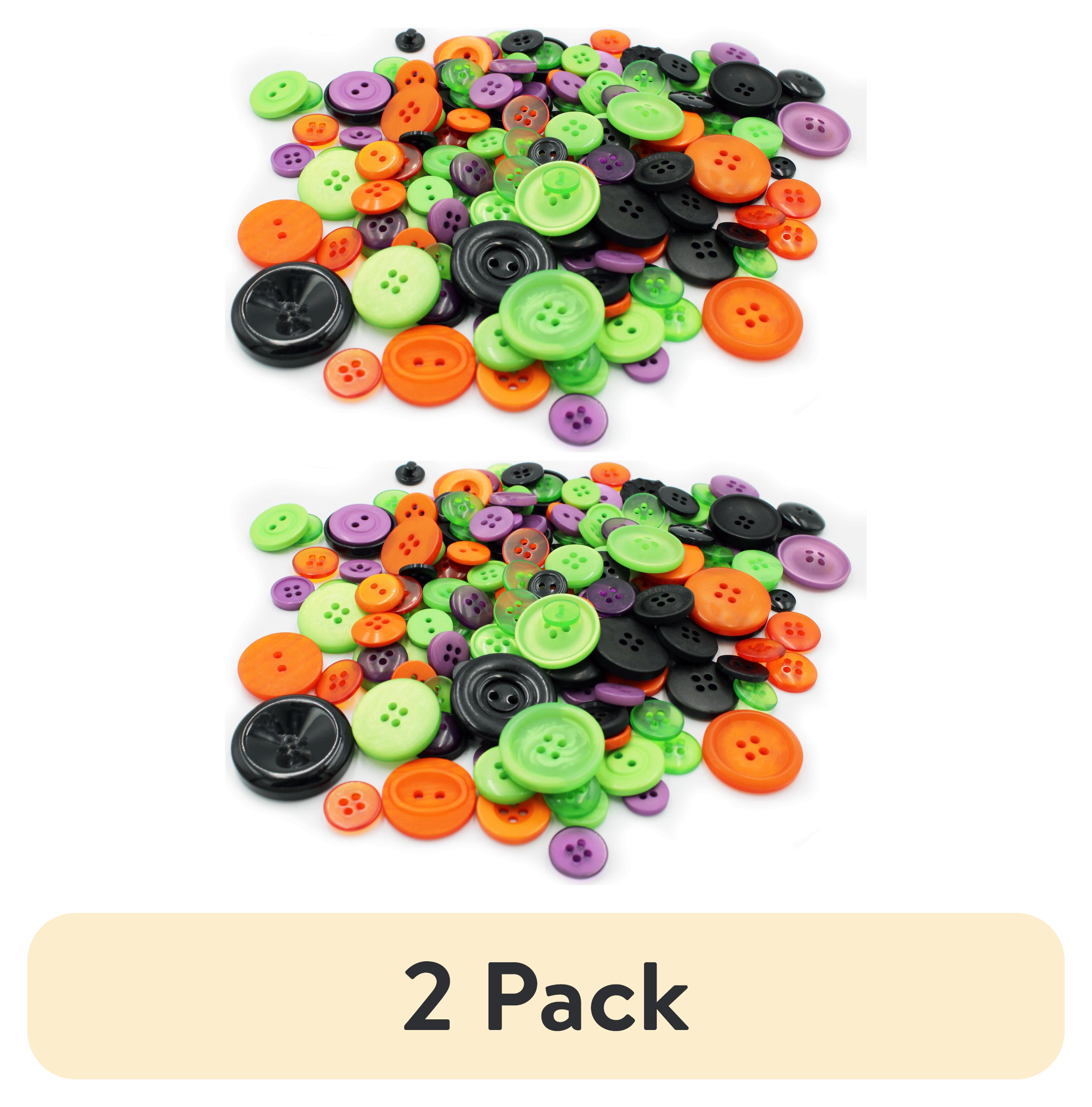 (2 pack) Gwen Studios Plastic Sewing Buttons Value Pack, 3.5 oz., Assorted Sizes, Halloween Colors