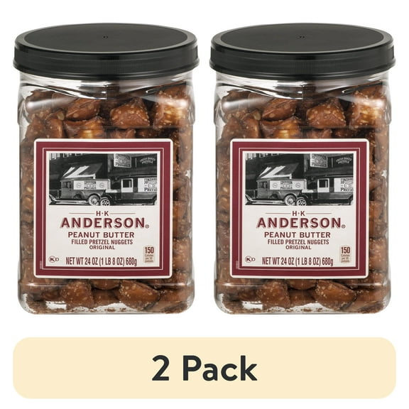 (2 pack) H.K. Anderson Peanut Butter Filled Pretzel Nuggets, 24 oz