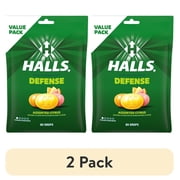 2 pack HALLS Defense Assorted Citrus Throat Drops, Vitamin C Dietary Supplements, Value Pack, 80 Drops