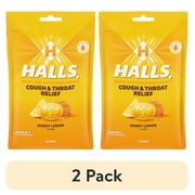 (2 pack) HALLS Cough and Throat Relief Honey Lemon Cough Drops, No Synthetic Dyes, FSA/HSA Eligible, 30 Drops
