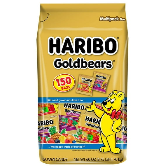 (2 pack ) HARIBO Goldbears and Wildberry Goldbears Minis, 0.4 oz., 150 ct.