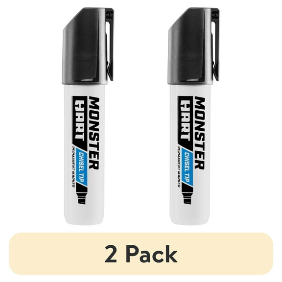 (2 pack) HART 1-Pack Black Monster Chisel Permanent Marker