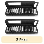 (2 pack) HART 11-Piece 1/2" Drive Deep SAE Socket Set, with Storage Case, Chrome Finish