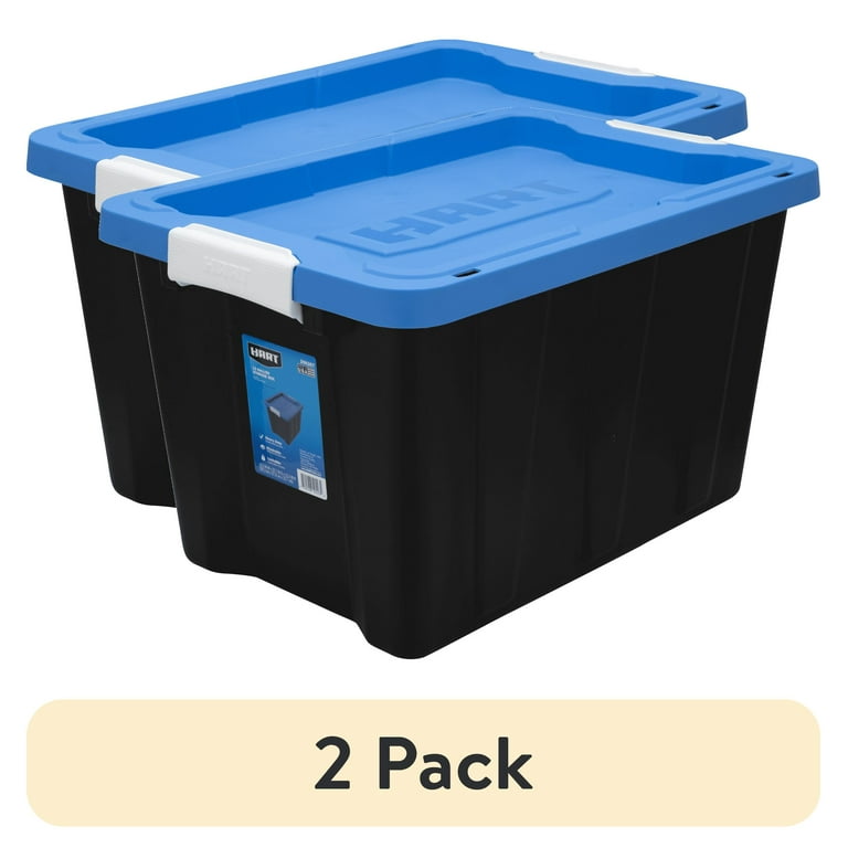 pack) HART 12 Gallon Heavy Duty Latching Plastic Storage Bin