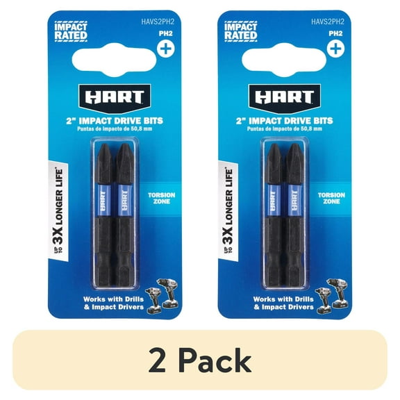 (2 pack) HART 2-Piece 2-inch Impact Drive Bit Set (PH2)