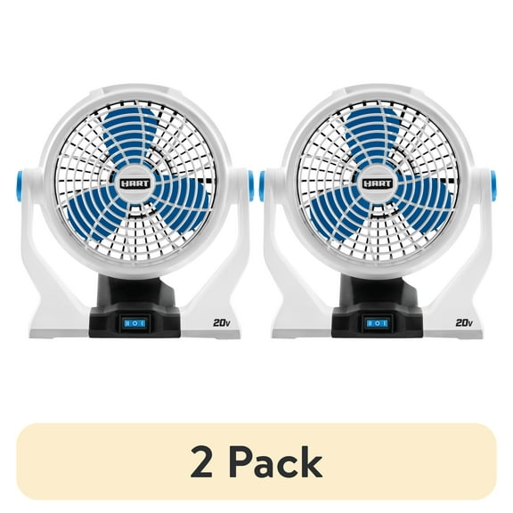 (2 pack) HART 20-Volt Cordless 2-Speed 7.5-Inch Fan (Battery Not Included)