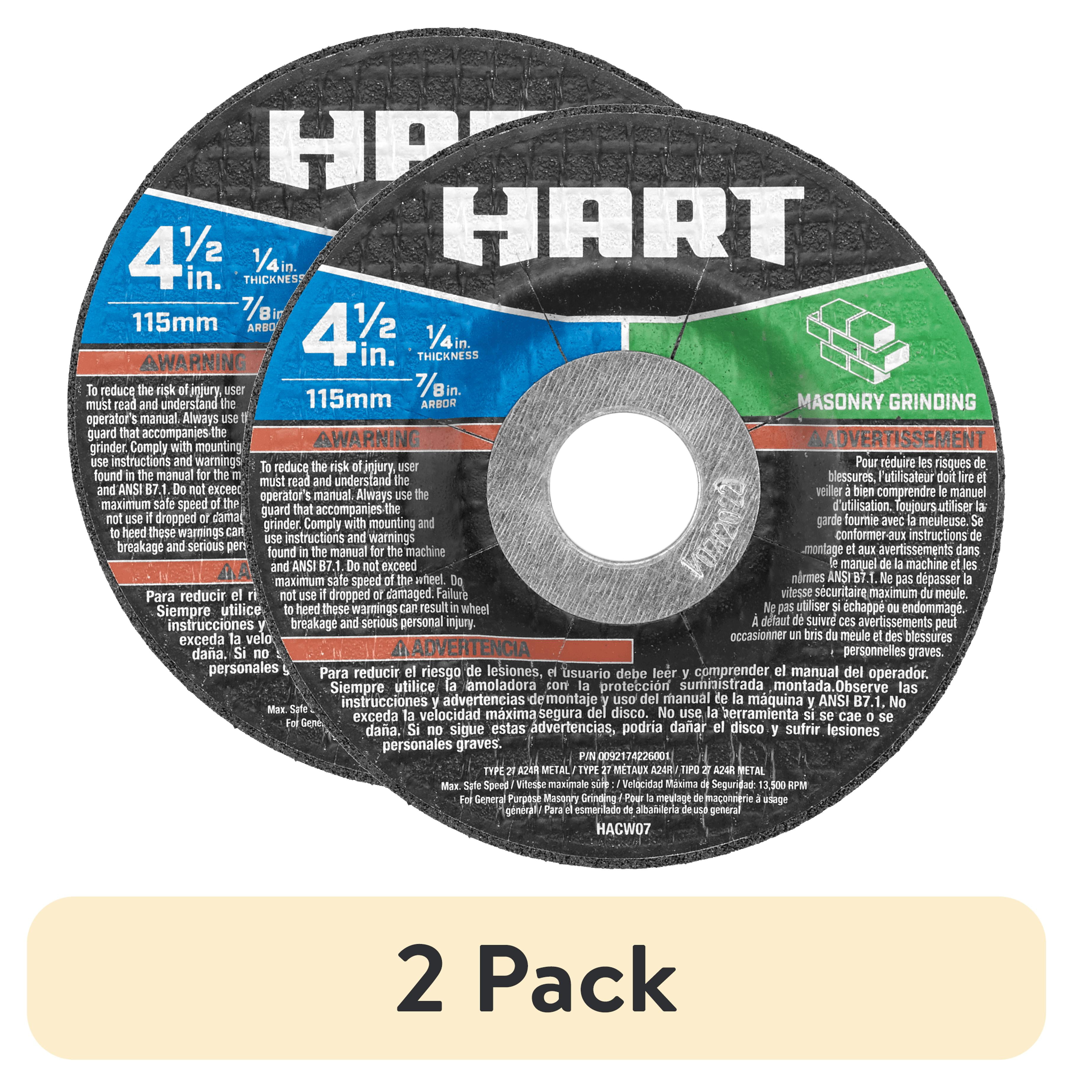 (2 pack) HART 4 1/2-inch Masonry Grinding Wheel