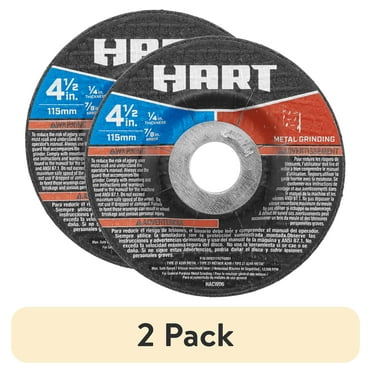 (2 pack) HART 4 1/2-inch Metal Grinding Wheel